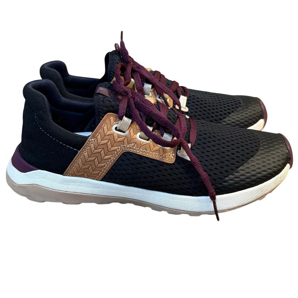 OluKai Wailuku Athletic Shoe Hawaiian Boat Beach Arch Support Black Women's 8.5